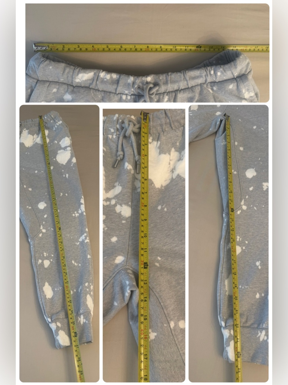 FRAME Easy Bleach Splatter Joggers Casual Sweatpants Cuffed Ankle NWOT Size M - Picture 15 of 16